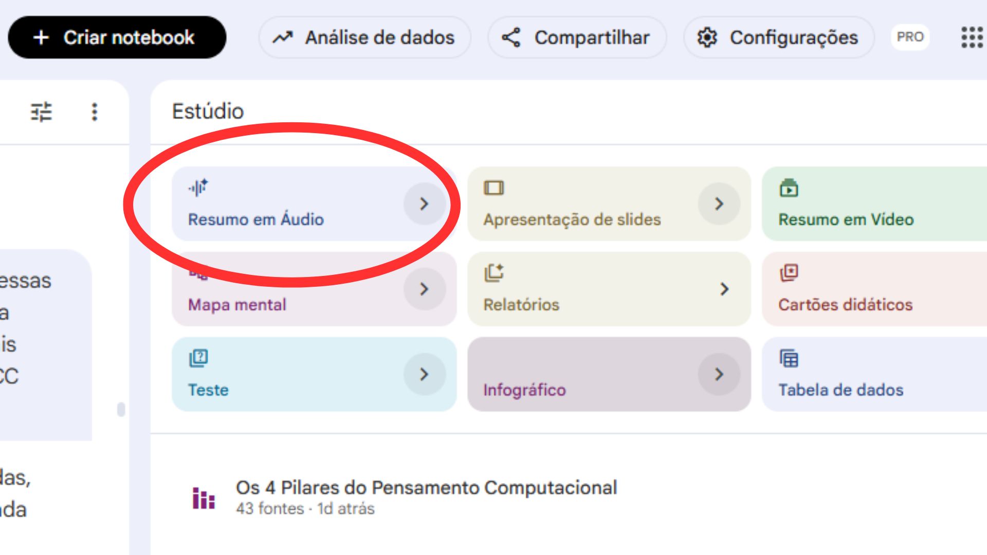 imagem da interface do notebooklam ilustrando que é possivel utilizar Ferramentas digitais apoiando a Educação Especial na prática nas escolas