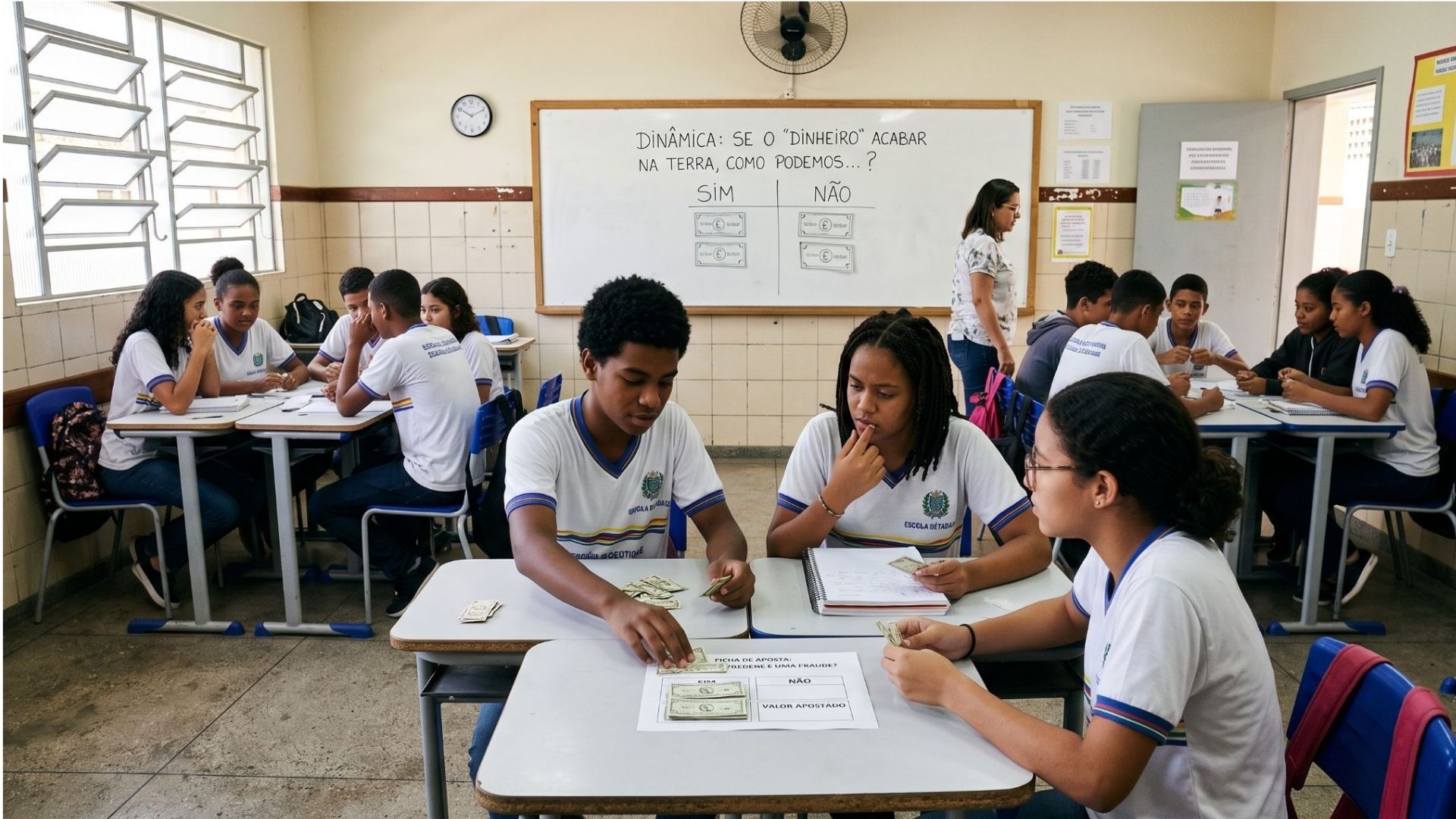 Professor usando Inteligência Artificial para criar atividades de Ciências